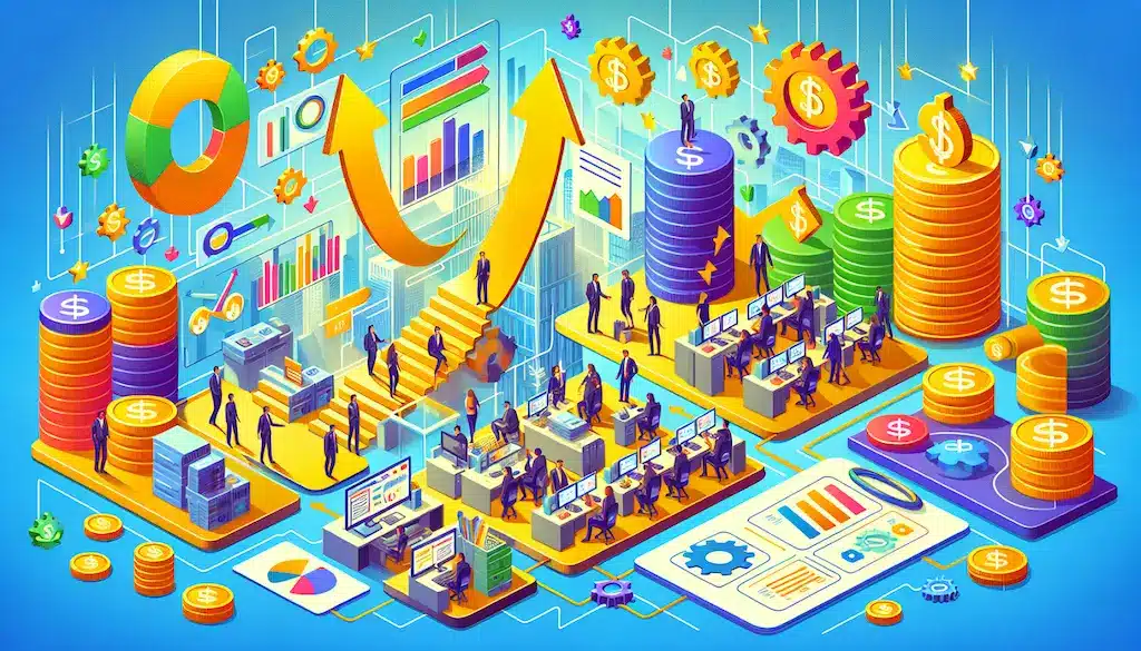 illustration depicting business financials